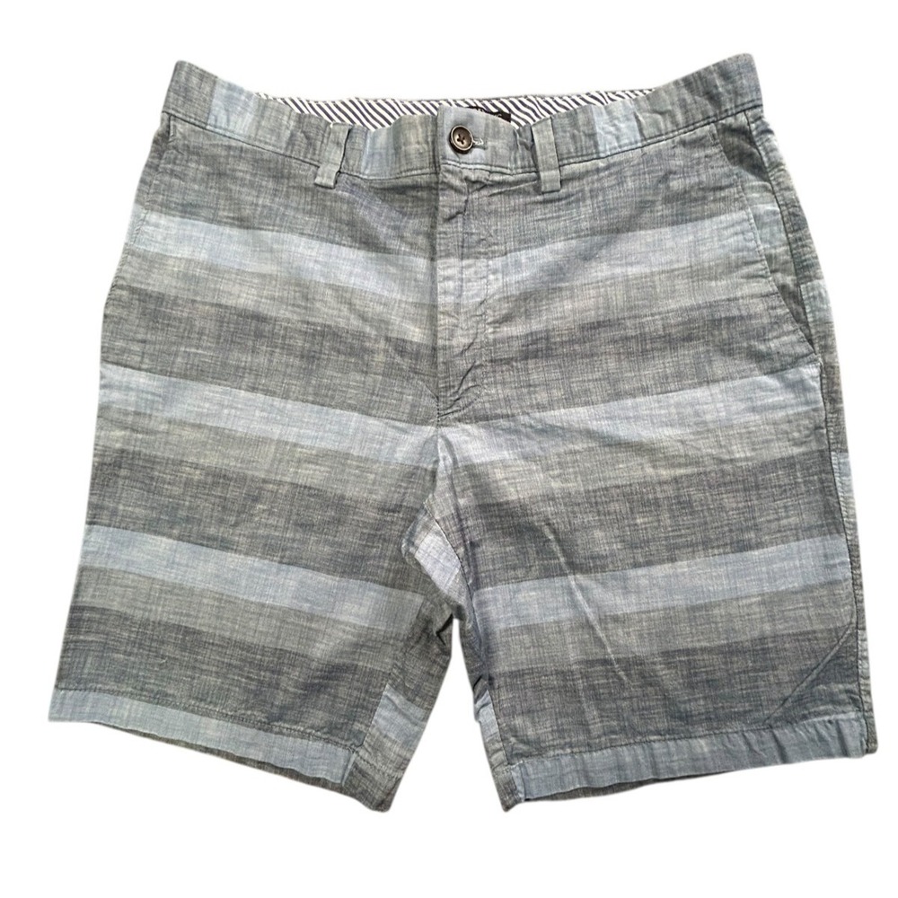 Banana Republic Shorts Mens Sz 33 Blue Striped Lightweight Performance 9" Inseam